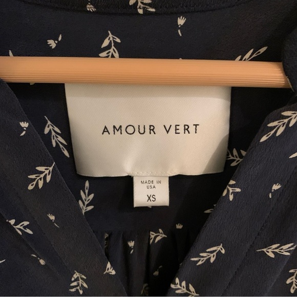 Amour Vert Navy Floral Long Sleeve Dress - Picture 3 of 6